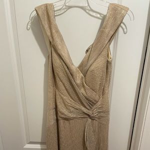 Women’s evening dress. Gold shimmer size 6. Perfect for a wedding.